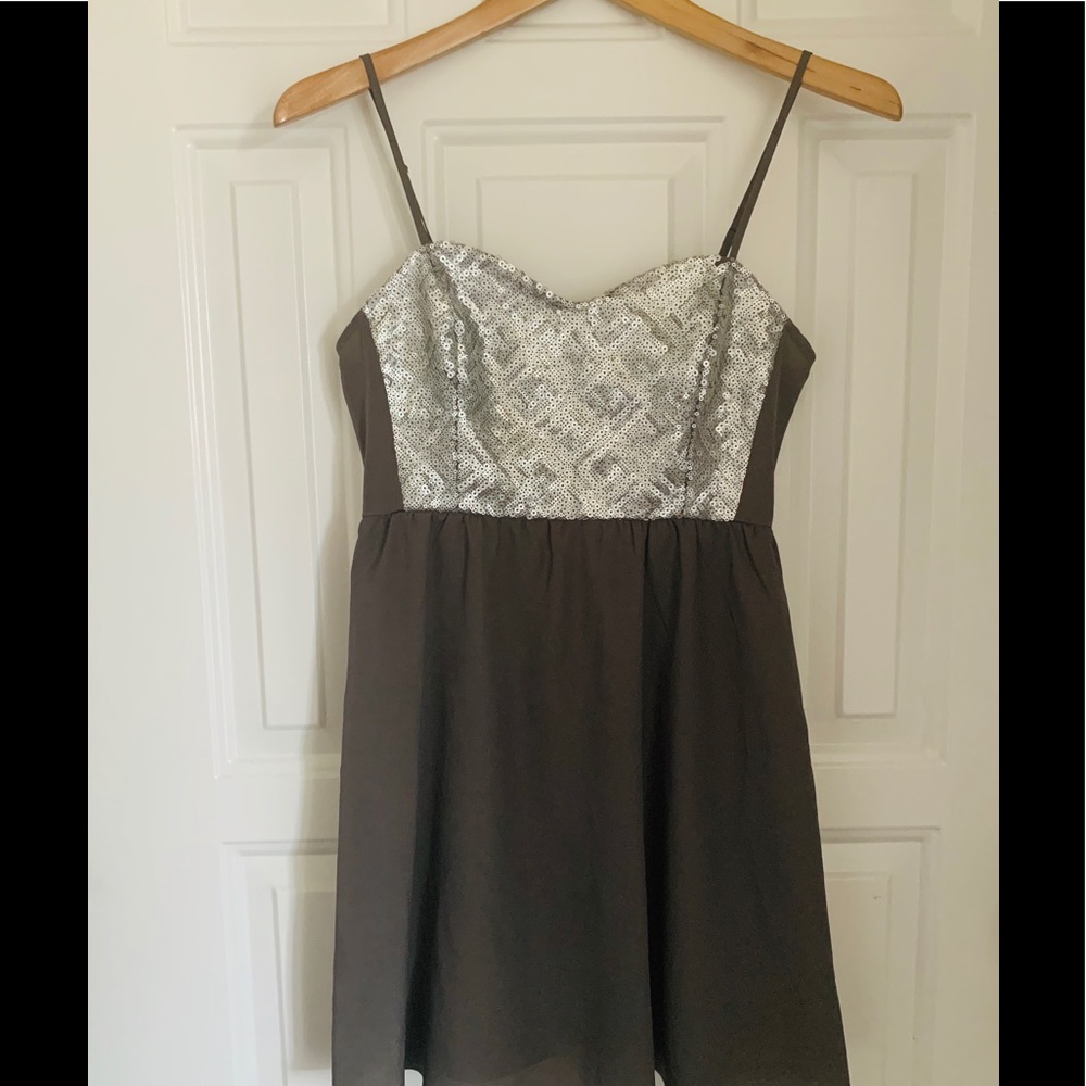 H&M silver and sequins party dress